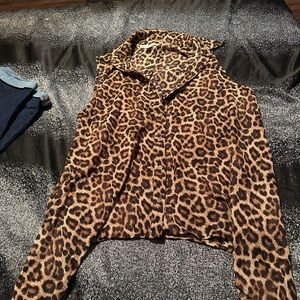 Micheal kors leopard no sleeve shirt